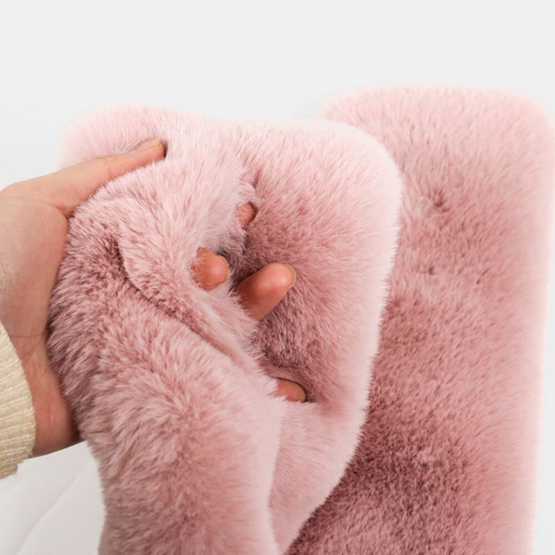 Kobiety Faux Rabbit Fur Miękki Krzyż Bib Zimowy Pluszowy Ciepły Szalik