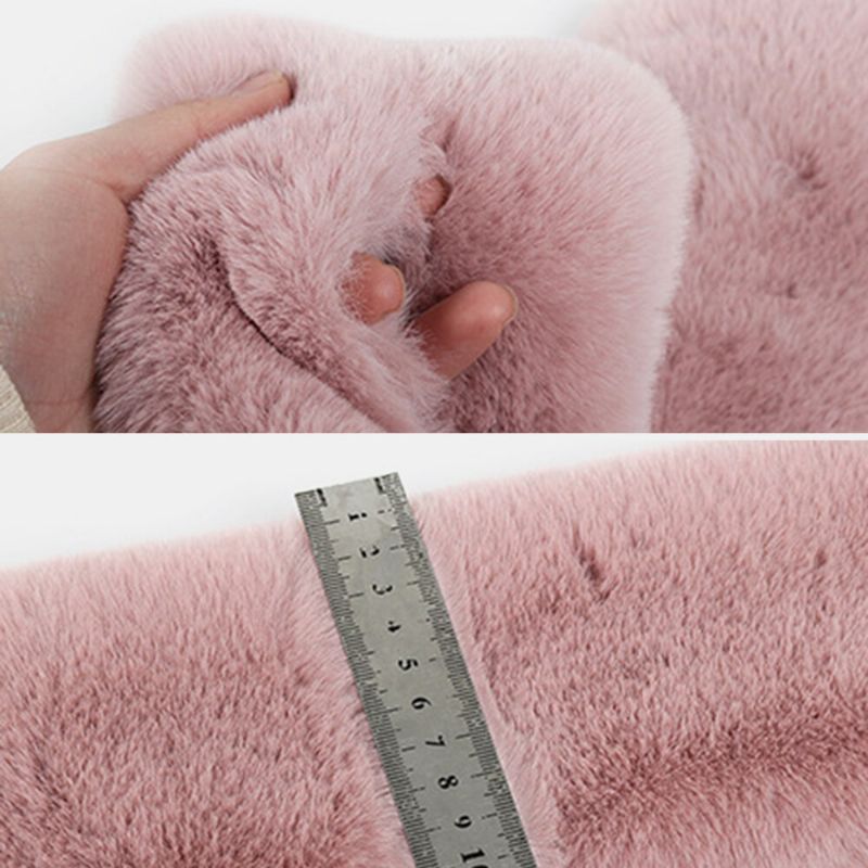 Kobiety Faux Rabbit Fur Miękki Krzyż Bib Zimowy Pluszowy Ciepły Szalik