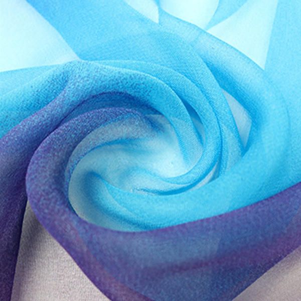 Kobiety Gradient Color Miękkie Szyfonowe Szale Szale Na Co Dzień Outdoor Sunshade Beach Scarf