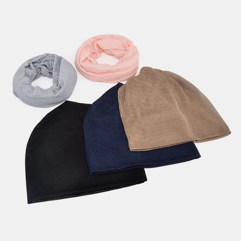 Cienka CZapka Beanie Solid Color Mesh Oddychająca Opaska Do Włosów Wielofunkcyjny