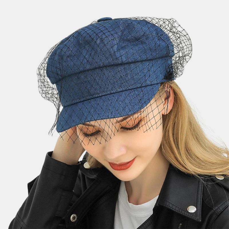 Denim Mesh Navy Cap CZapka Z Daszkiem Płaskie CZapki Dzika Anglia CZapka Wojskowa Kapitan CZapki Granatowe CZapki