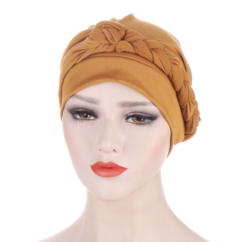 Kobiety Bawełna Multi Color Solid Casual Sunshade Side Braid Baotou CZapki Beanie CZapki