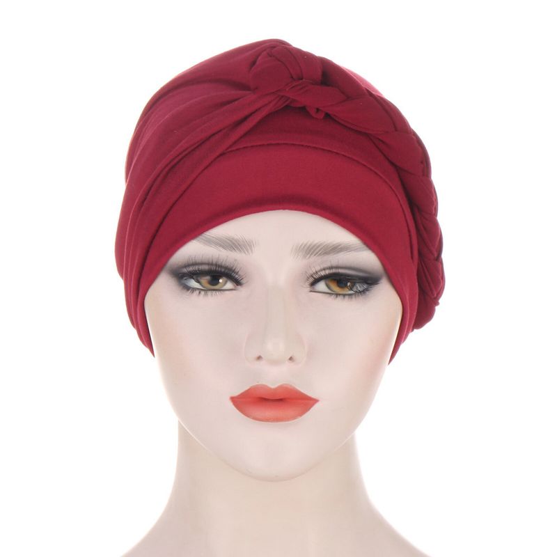 Kobiety Bawełna Multi Color Solid Casual Sunshade Side Braid Baotou CZapki Beanie CZapki