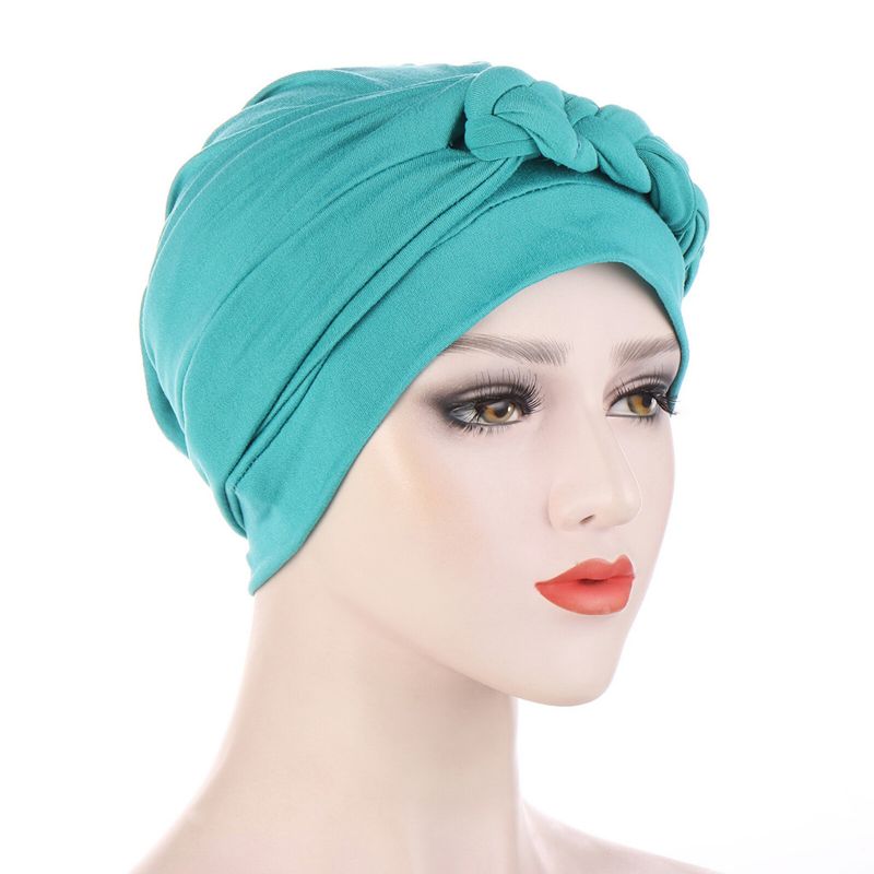 Kobiety Bawełna Multi Color Solid Casual Sunshade Side Braid Baotou CZapki Beanie CZapki