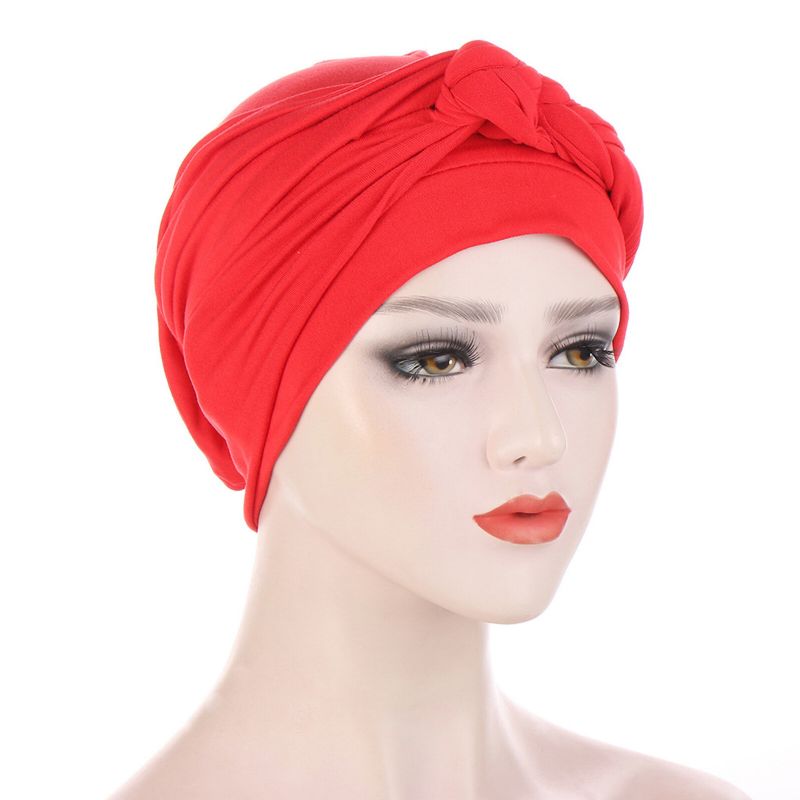 Kobiety Bawełna Multi Color Solid Casual Sunshade Side Braid Baotou CZapki Beanie CZapki