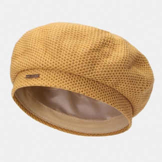 Kobiety Cotton Mesh Oddychająca Metalowa Etykieta Dzianinowa CZapka Moda Dzika Regulowana CZapka Beret CZapka Malarza