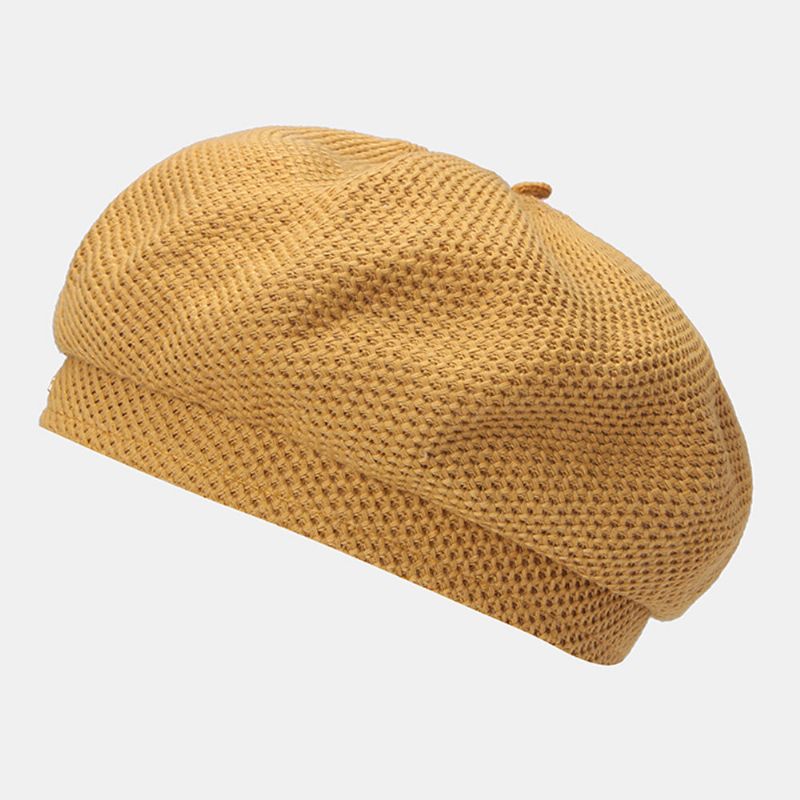 Kobiety Cotton Mesh Oddychająca Metalowa Etykieta Dzianinowa CZapka Moda Dzika Regulowana CZapka Beret CZapka Malarza