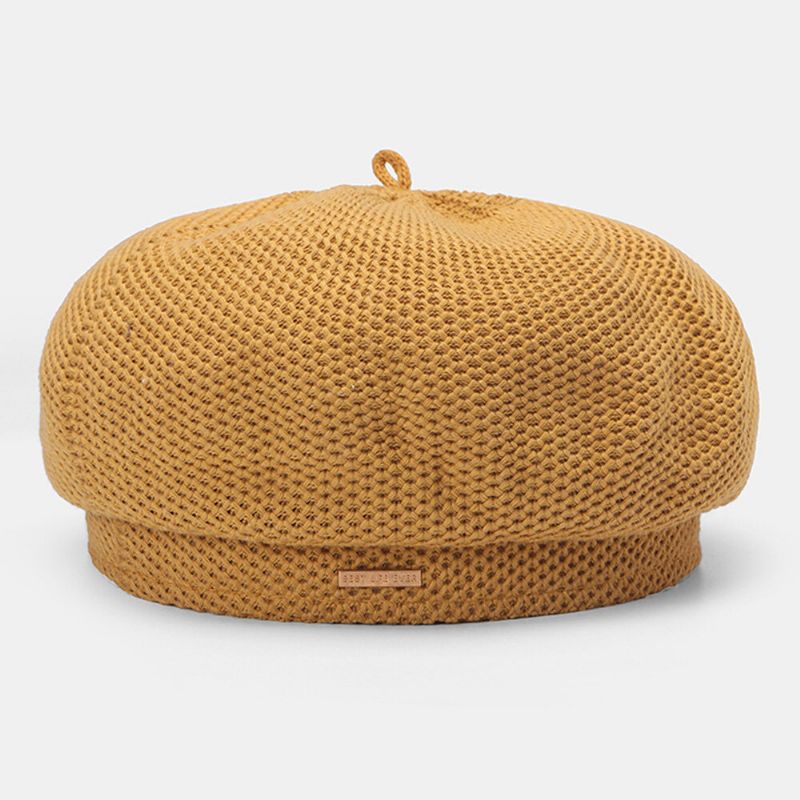 Kobiety Cotton Mesh Oddychająca Metalowa Etykieta Dzianinowa CZapka Moda Dzika Regulowana CZapka Beret CZapka Malarza