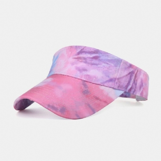 Kobiety Kolor Tie Dye Drukowanie CZapka Z Daszkiem Moda Krem Do Opalania Pusty Top Hat