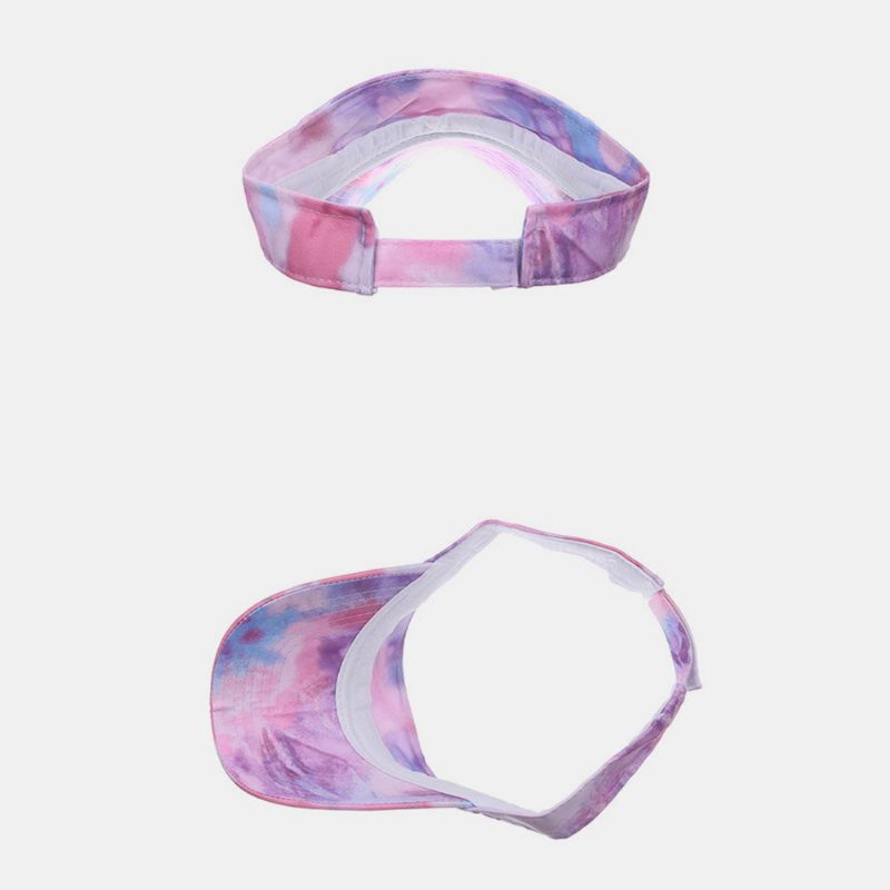 Kobiety Kolor Tie Dye Drukowanie CZapka Z Daszkiem Moda Krem Do Opalania Pusty Top Hat