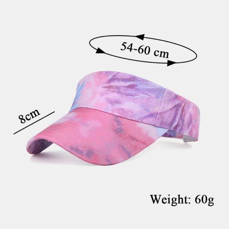 Kobiety Kolor Tie Dye Drukowanie CZapka Z Daszkiem Moda Krem Do Opalania Pusty Top Hat