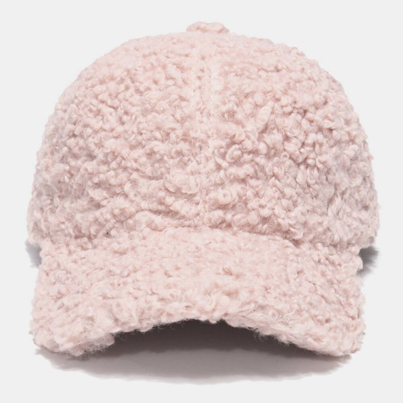 Kobiety Lamb Hair Miękkie Ciepłe Zimowe Outdoor All-match Sweet Sunvisor Baseball Hat