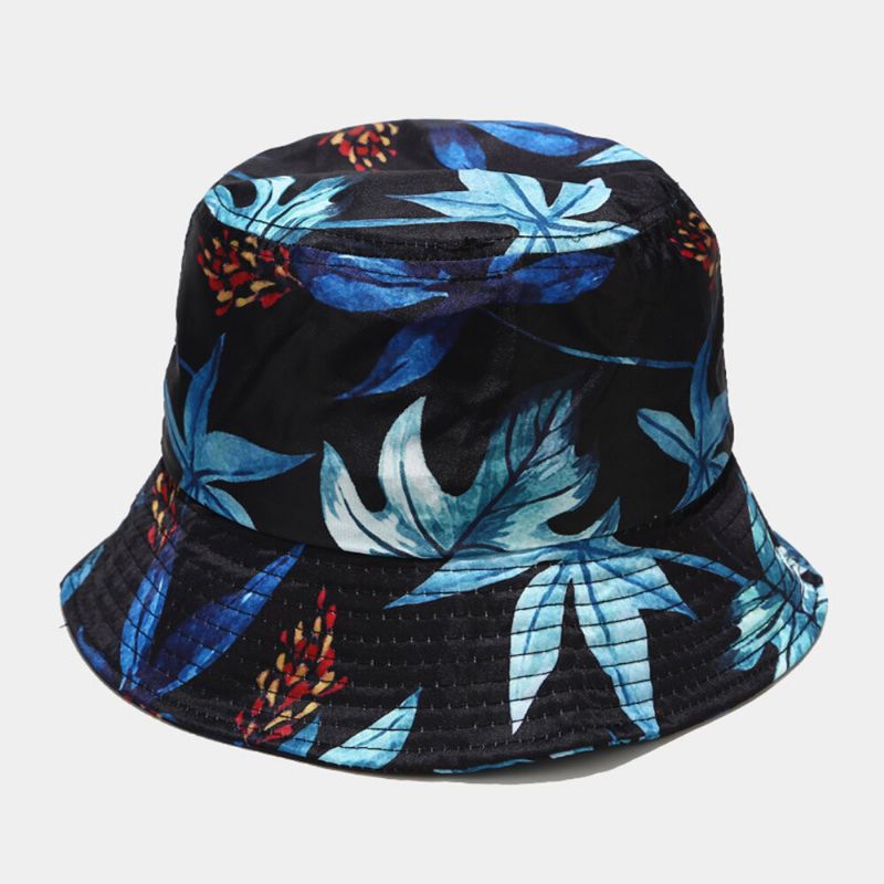 Kobiety Lato Ochrona Przed Promieniowaniem Uv Kwiat Wzór Daszek Kapelusz Przeciwsłoneczny Moda Casual Outdoor Travel Bucket Hat