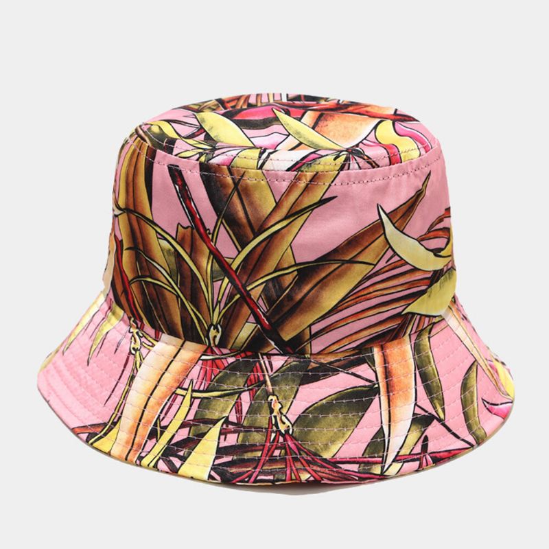 Kobiety Lato Ochrona Przed Promieniowaniem Uv Kwiat Wzór Daszek Kapelusz Przeciwsłoneczny Moda Casual Outdoor Travel Bucket Hat