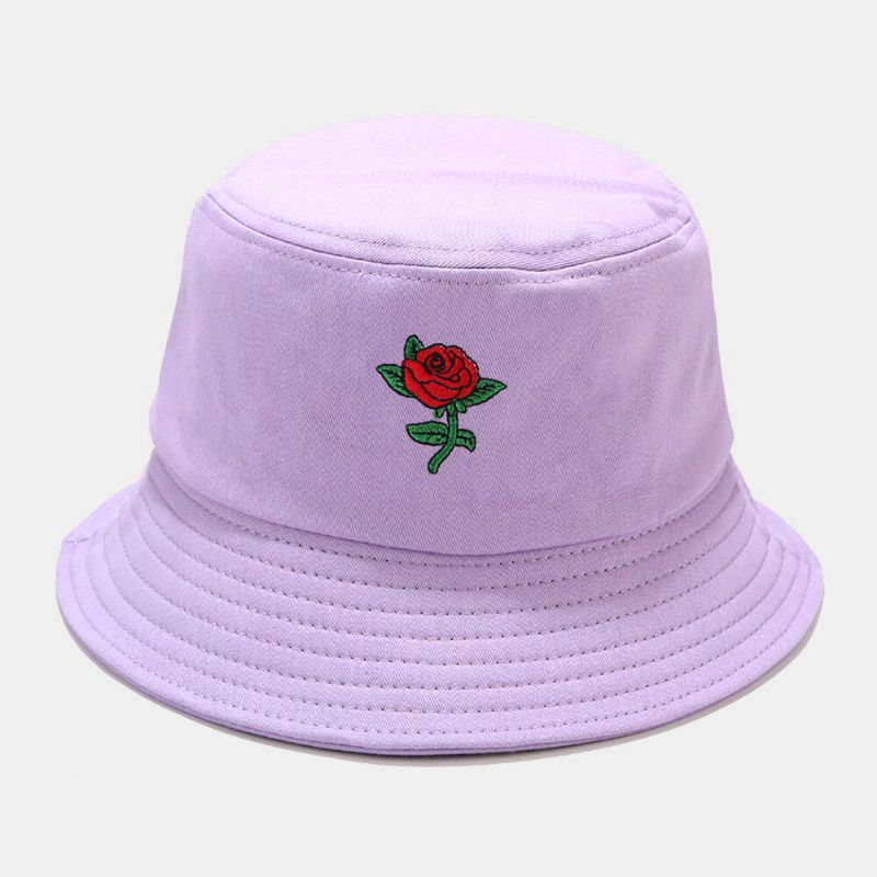 Kobiety Lato Ochrona Przed Promieniowaniem Uv Kwiatowy Wzór Haft Casual Cute Sun Kapelusz Bucket Hat