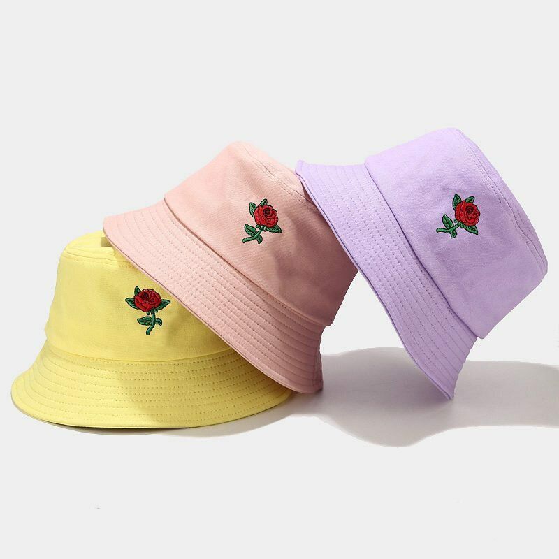 Kobiety Lato Ochrona Przed Promieniowaniem Uv Kwiatowy Wzór Haft Casual Cute Sun Kapelusz Bucket Hat