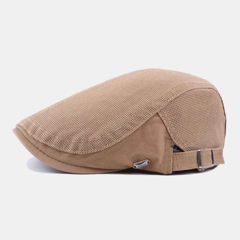 Kobiety Mężczyźni Bawełna Made-old Point Pattern Regulowany Retro Casual Płaski Kapelusz Beret Kapelusz Forward Hat