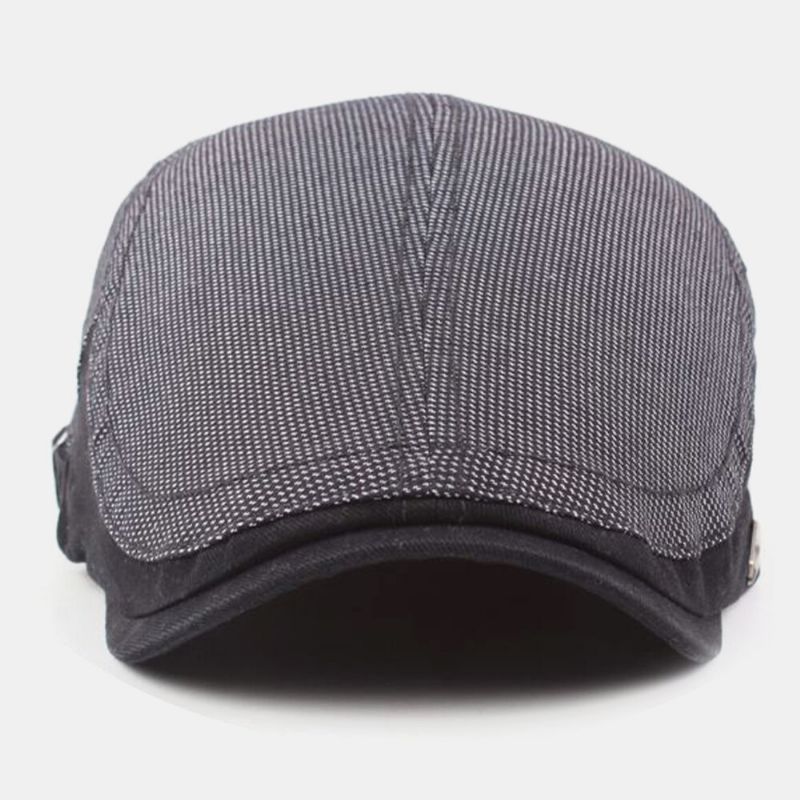 Kobiety Mężczyźni Bawełna Made-old Point Pattern Regulowany Retro Casual Płaski Kapelusz Beret Kapelusz Forward Hat