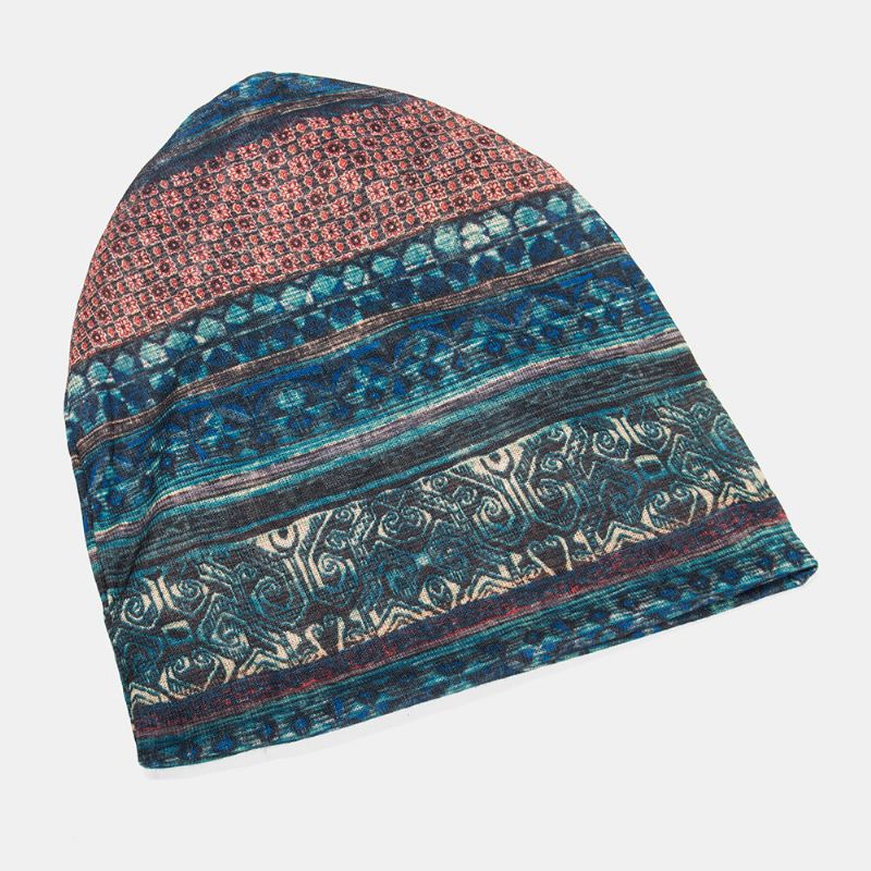 Kobiety Wielofunkcyjny Druk Turbanowy CZapka Na Co Dzień Letni Odkryty Ocieplacz Na Szyję Dobra Elastyczna Miękka CZapka Beanie