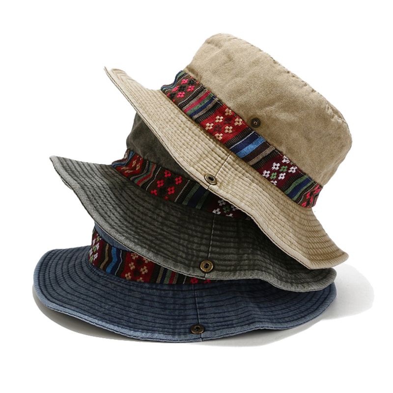 Mężczyźni Bawełna Prana Outdoor Sport Podróże Alpinizm Wędkarstwo Sun Kapelusz Bucket Hat