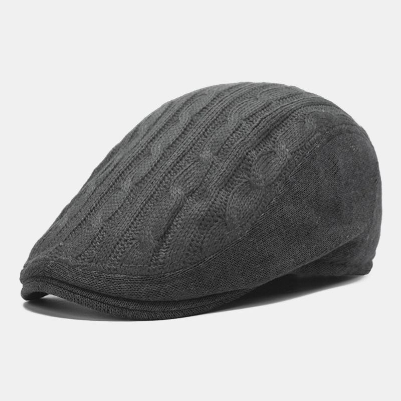 Mężczyźni Cotton Mesh Oddychające Dzianinowe CZapki Outdoor Casual Ciepła Osłona Przeciwsłoneczna Beret Cap Płaskie Kapelusz Forward Cap