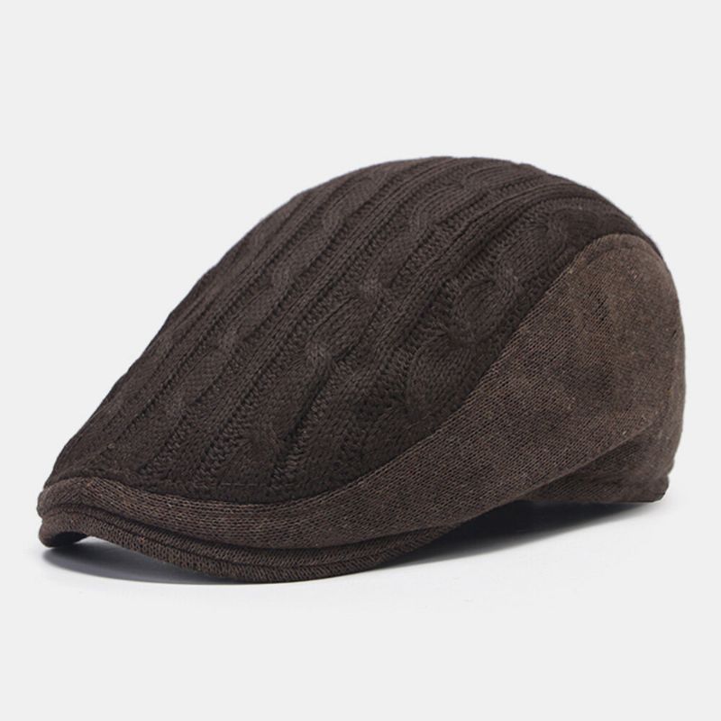 Mężczyźni Cotton Mesh Oddychające Dzianinowe CZapki Outdoor Casual Ciepła Osłona Przeciwsłoneczna Beret Cap Płaskie Kapelusz Forward Cap