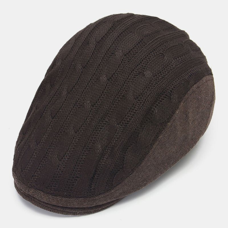 Mężczyźni Cotton Mesh Oddychające Dzianinowe CZapki Outdoor Casual Ciepła Osłona Przeciwsłoneczna Beret Cap Płaskie Kapelusz Forward Cap