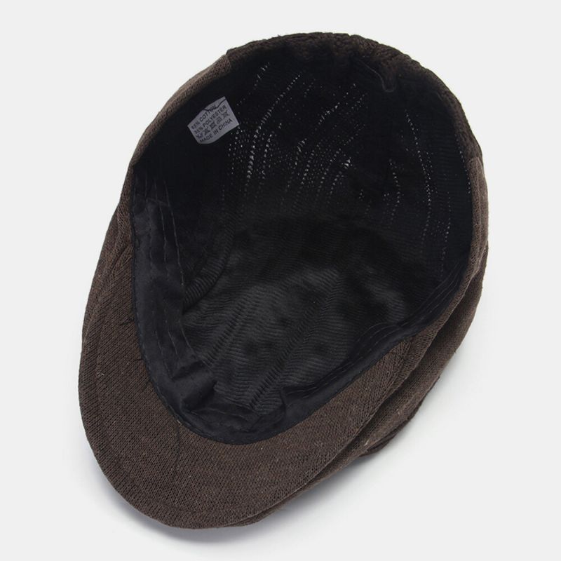 Mężczyźni Cotton Mesh Oddychające Dzianinowe CZapki Outdoor Casual Ciepła Osłona Przeciwsłoneczna Beret Cap Płaskie Kapelusz Forward Cap