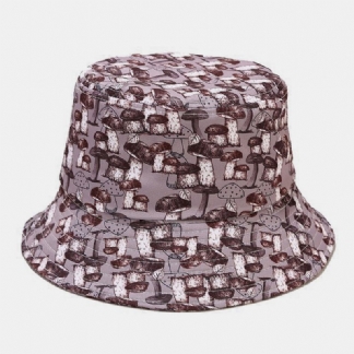 Mężczyźni Kobiety Multi Mushroom Drukowanie Parasol Outdoor Casual Para Bucket Hat