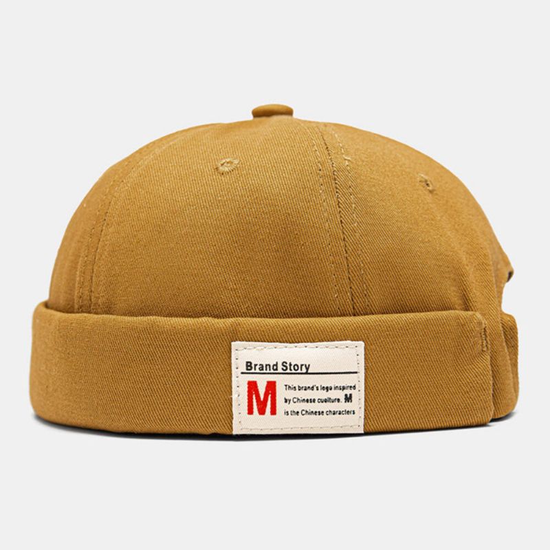 Mężczyźni Landlord Cap Cotton Dome List Patch Fashion CZapka Bez Rondu CZapka Z CZaszką