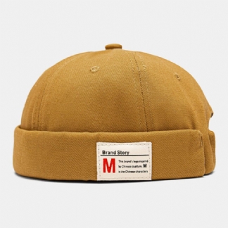 Mężczyźni Landlord Cap Cotton Dome List Patch Fashion CZapka Bez Rondu CZapka Z CZaszką