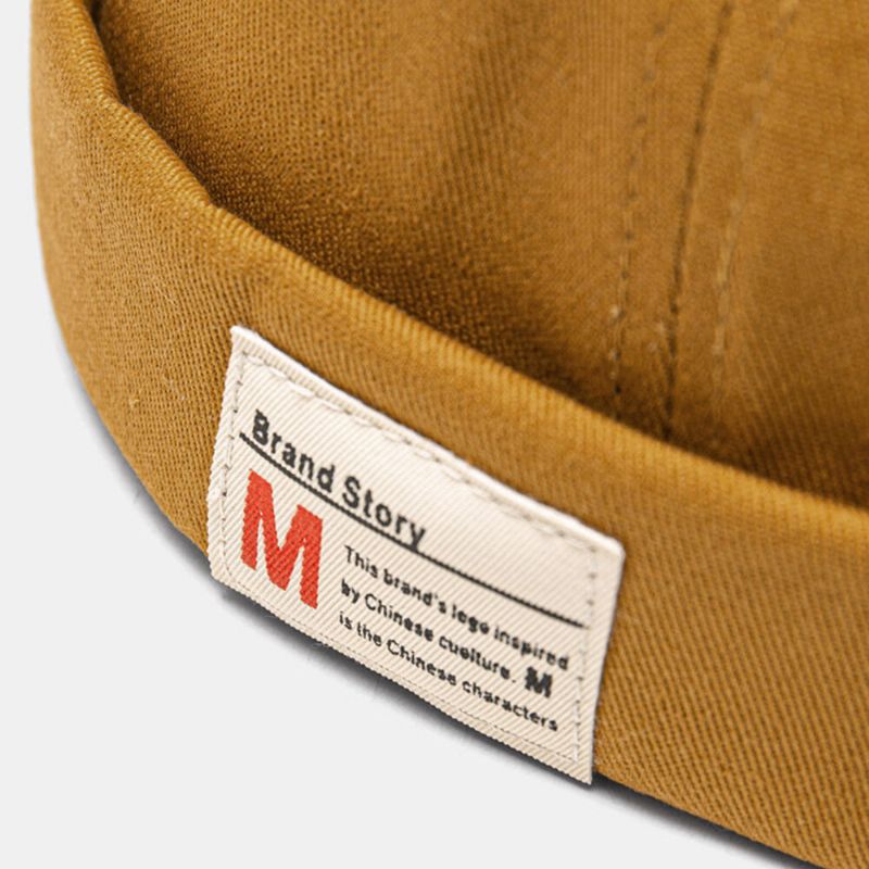 Mężczyźni Landlord Cap Cotton Dome List Patch Fashion CZapka Bez Rondu CZapka Z CZaszką