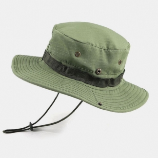 Mężczyźni Nity Podwójnego Zastosowania Wiatroszczelna Lina Outdoor Fishing Climbing Anti-uv Sunshade Bucket Hat