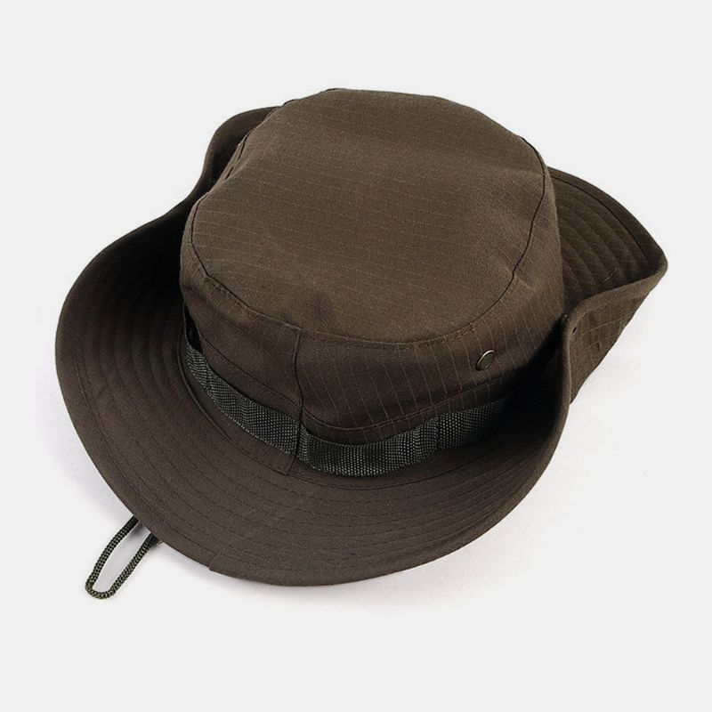 Mężczyźni Nity Podwójnego Zastosowania Wiatroszczelna Lina Outdoor Fishing Climbing Anti-uv Sunshade Bucket Hat