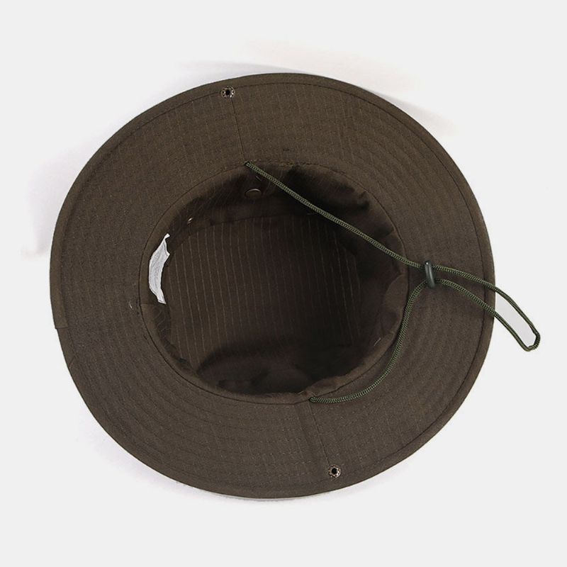 Mężczyźni Nity Podwójnego Zastosowania Wiatroszczelna Lina Outdoor Fishing Climbing Anti-uv Sunshade Bucket Hat