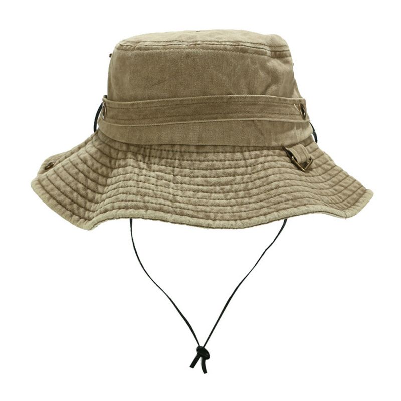 Mężczyźni Outdoor Casual Cotton Washed Old Bucket Kapelusz Travel Kapelusz Rybaka Kapelusz Przeciwsłoneczny