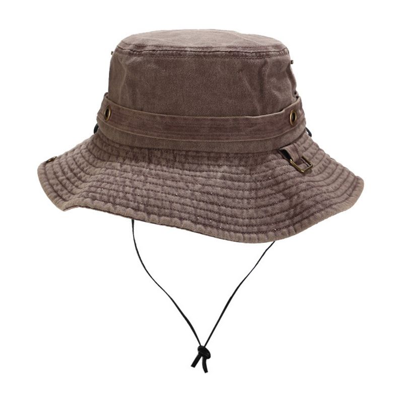 Mężczyźni Outdoor Casual Cotton Washed Old Bucket Kapelusz Travel Kapelusz Rybaka Kapelusz Przeciwsłoneczny