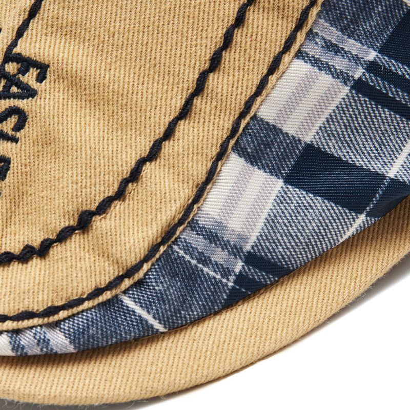 Mężczyźni Outdoor Cotton Patchwork Plaid Stitching Adustable Sunshade Beret Płaskie Hat