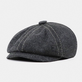 Mężczyźni Retro Brytyjska Regulowana Gumka Ośmiokątna CZapka Outdoor Casual Osłona Przeciwsłoneczna Beret CZapka Gazeciarz Kapelusz