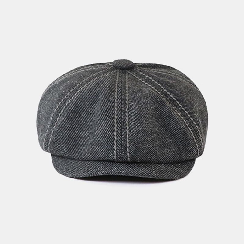 Mężczyźni Retro Brytyjska Regulowana Gumka Ośmiokątna CZapka Outdoor Casual Osłona Przeciwsłoneczna Beret CZapka Gazeciarz Kapelusz