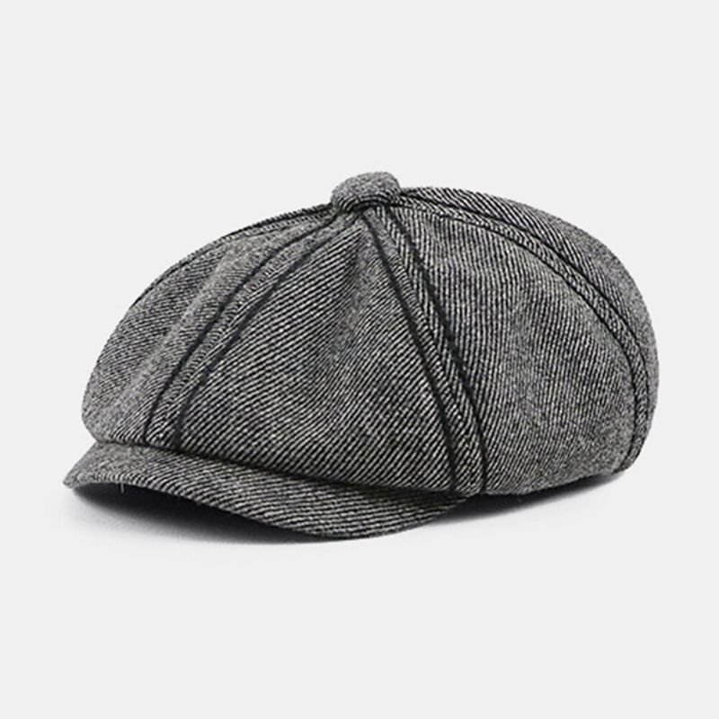 Mężczyźni Retro Brytyjska Regulowana Gumka Ośmiokątna CZapka Outdoor Casual Osłona Przeciwsłoneczna Beret CZapka Gazeciarz Kapelusz