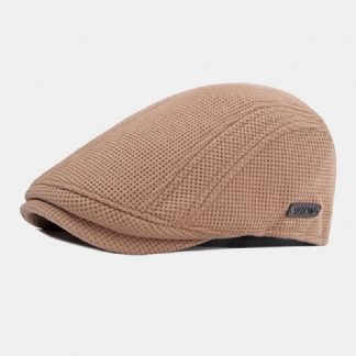 Mężczyźni Zagęszczony Ciepły CZapka Z Dzianiny Hollow Letter Hollow Letter Casual Beret Płaskie Cap