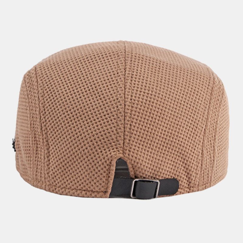 Mężczyźni Zagęszczony Ciepły CZapka Z Dzianiny Hollow Letter Hollow Letter Casual Beret Płaskie Cap