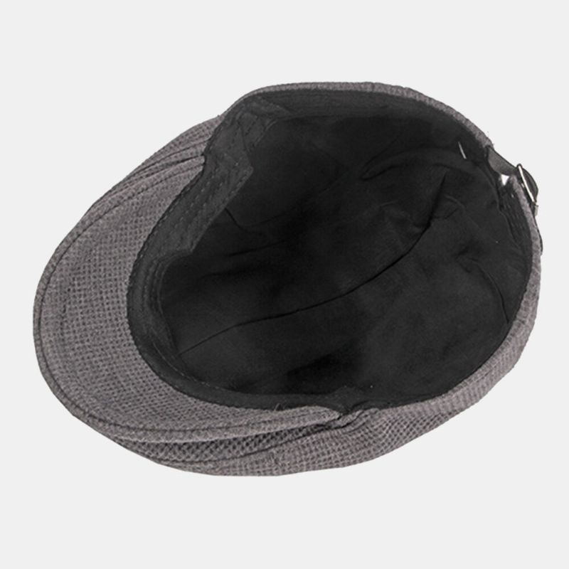 Mężczyźni Zagęszczony Ciepły CZapka Z Dzianiny Hollow Letter Hollow Letter Casual Beret Płaskie Cap