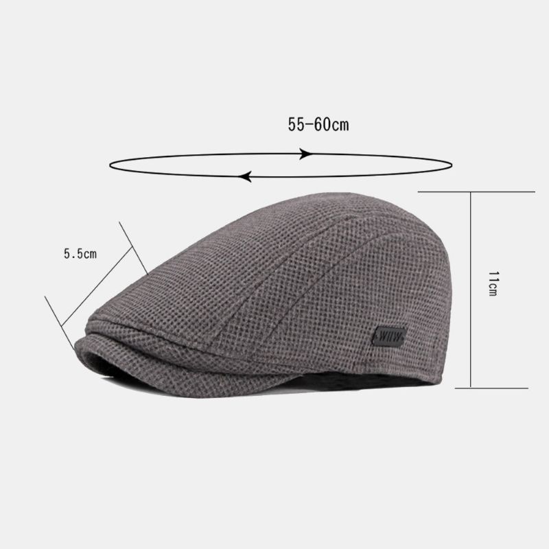 Mężczyźni Zagęszczony Ciepły CZapka Z Dzianiny Hollow Letter Hollow Letter Casual Beret Płaskie Cap