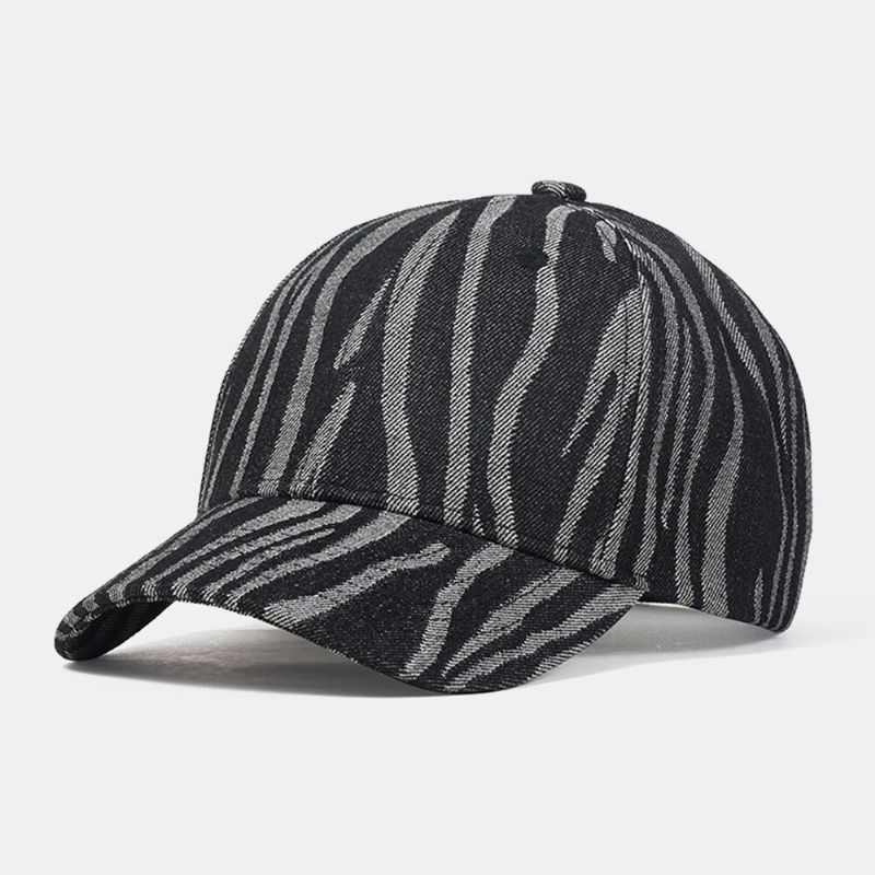 Męska Bawełniana CZapka W Paski Regulowana CZapka Casual Sunshade Baseball Cap