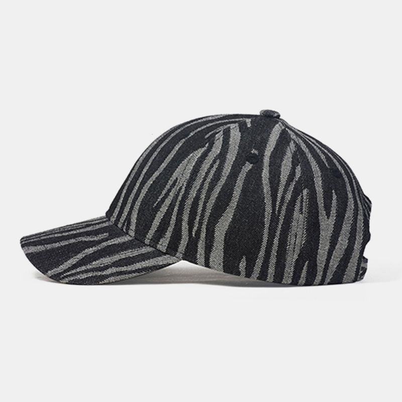 Męska Bawełniana CZapka W Paski Regulowana CZapka Casual Sunshade Baseball Cap