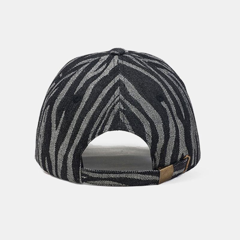 Męska Bawełniana CZapka W Paski Regulowana CZapka Casual Sunshade Baseball Cap