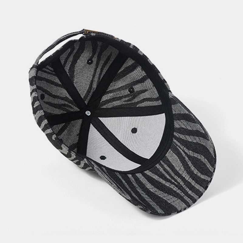 Męska Bawełniana CZapka W Paski Regulowana CZapka Casual Sunshade Baseball Cap