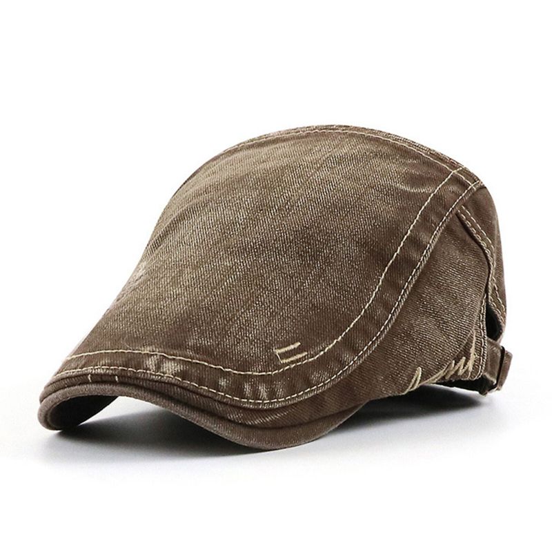 Męska Bawełniana Myta W Trudnej Sytuacji Proste Haftowane Litery Outdoor Casual Beret Sun Kapelusz Płaskie Cap